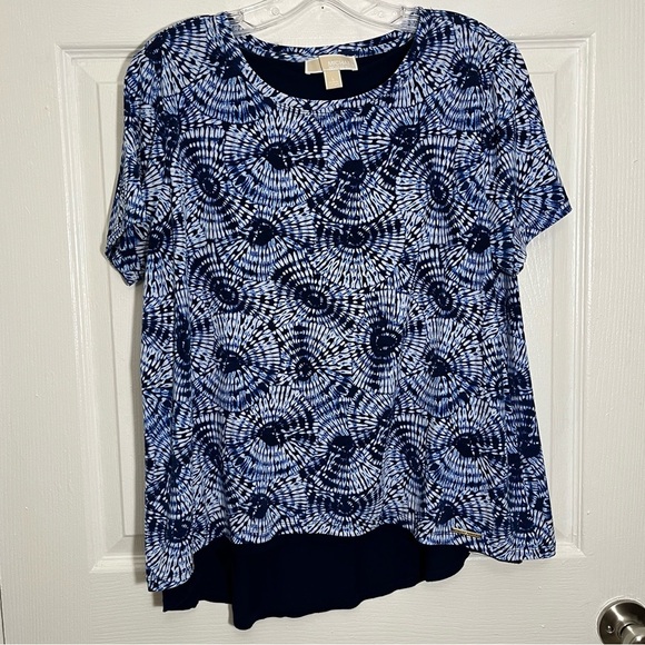 Michael Kors Tops - MICHAEL KORS Blue Split back Top | size large